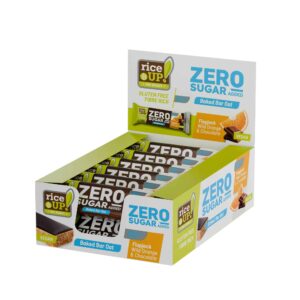 RiceUP! Zero Sugar Овесен бар БЕЗ ГЛУТЕН и БЕЗ ДОБАВЕНА ЗАХАР с портокал и черен шоколад, 12х70g